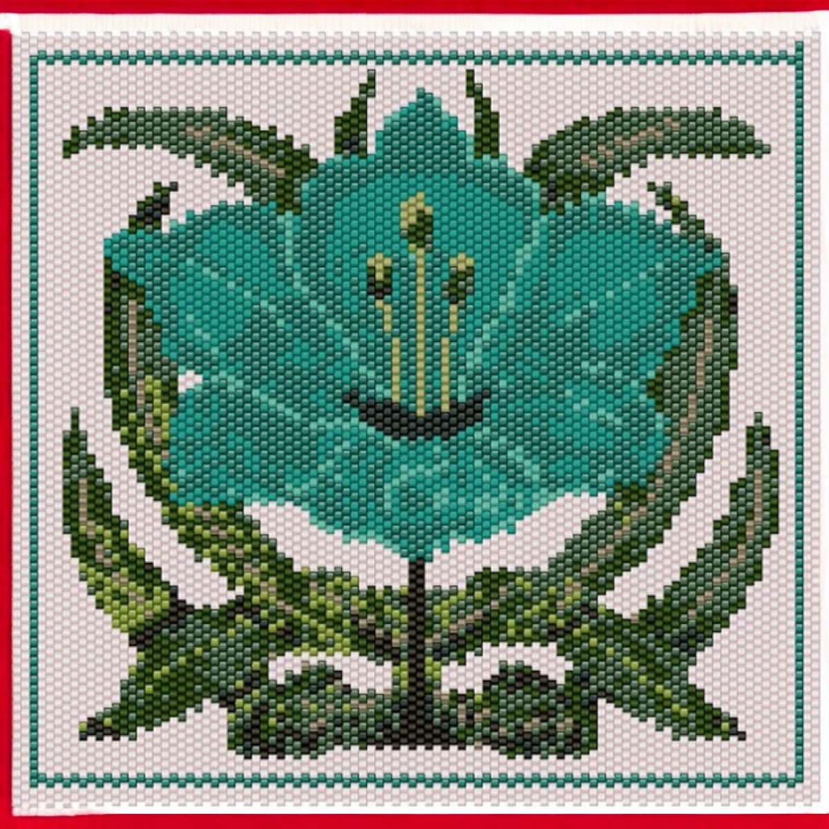 Art Deco Blue Lily Peyote pattern - Image 2