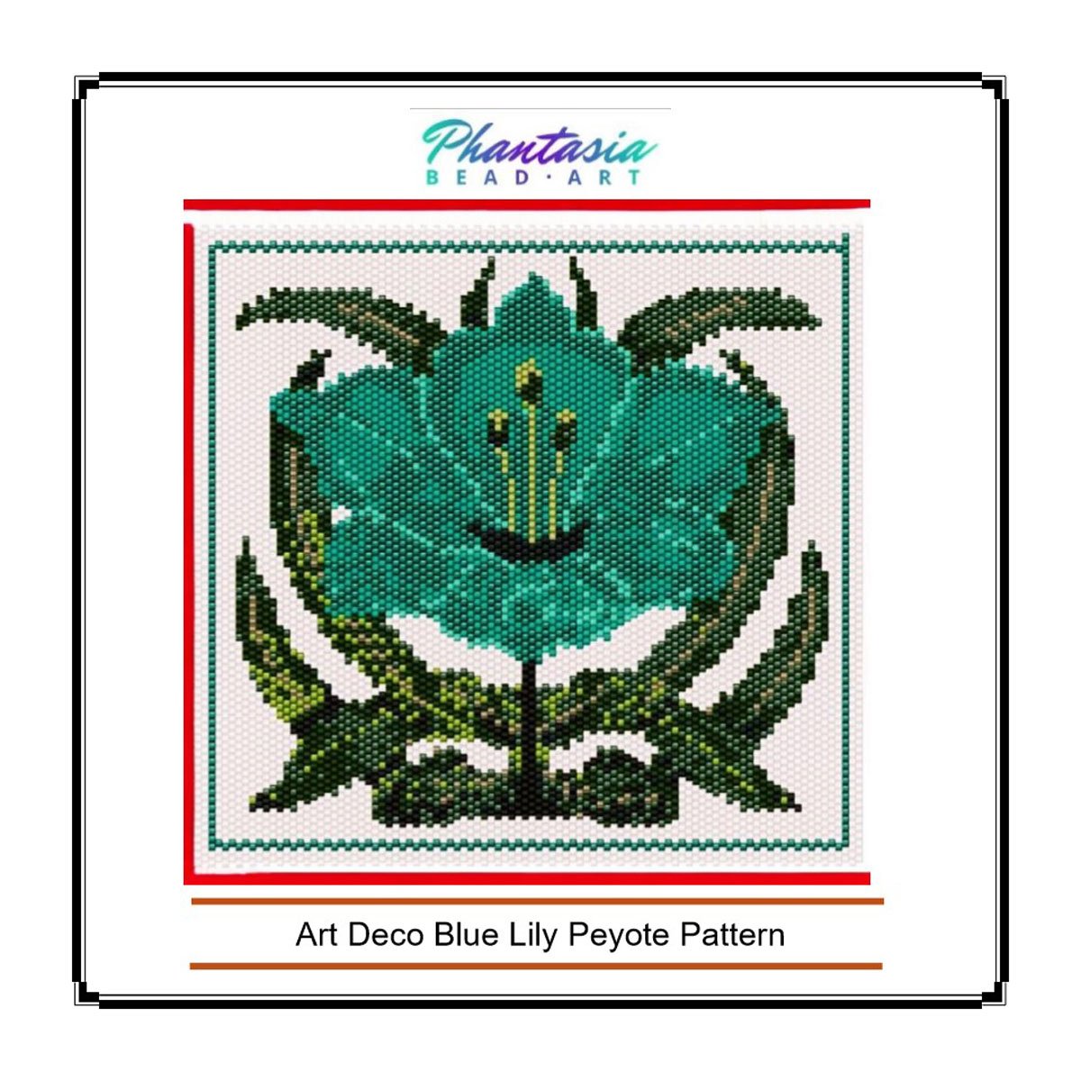 Art Deco Blue Lily Peyote pattern
