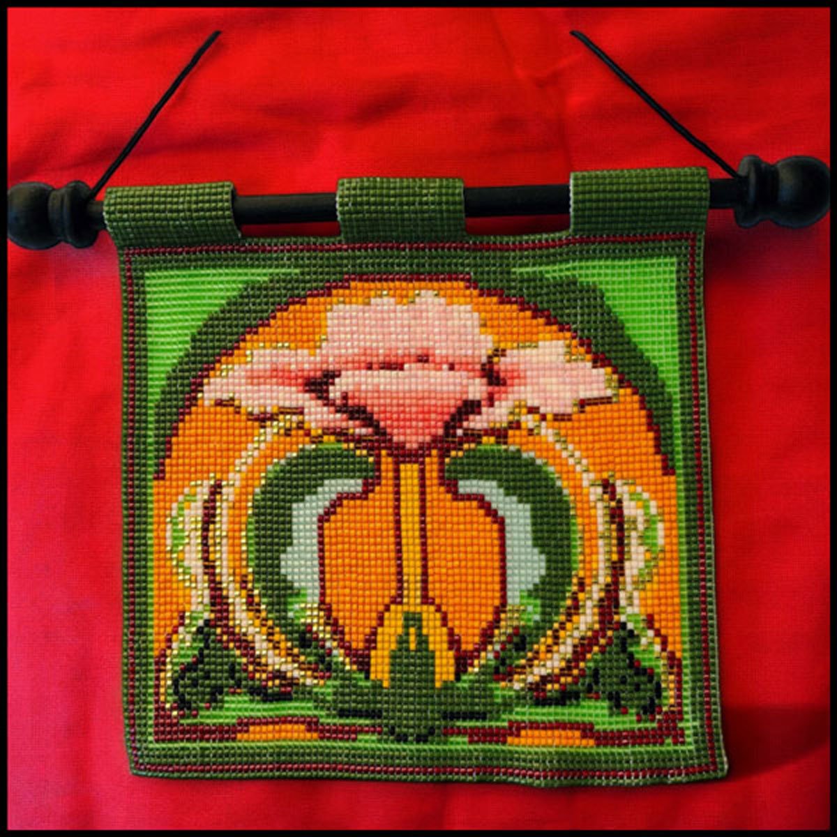 Art Deco Pink Flower Loom Pattern - Image 2